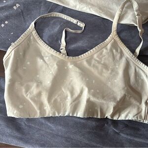 Aerie Cream Bleach Spatter Bralette and Leggings, L